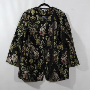 NorthStyle Black Jacquard Heavy Jacket with Invisible Buttons Size 1X NW…